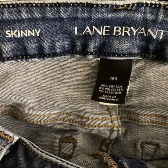 Lane Bryant Women's Skinny Stretch Blue Jeans Sz 16R - Picture 12 of 14
